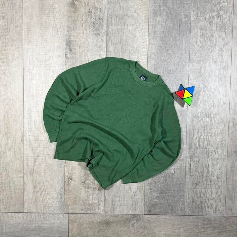 Vintage 90s 2000s blue tag gap long sleeve green thermal shirt